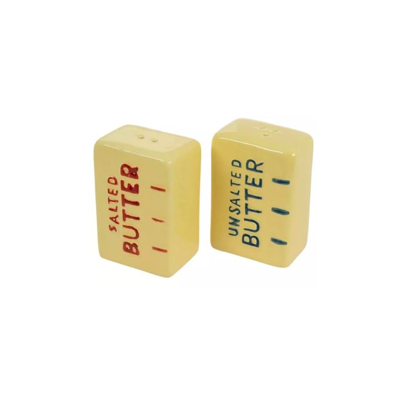 Ceramic Butter Stick Shaped Salt and Pepper Shaker Set