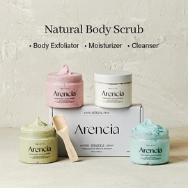 Arencia Fresh Cloud Sea Salt Body & Scalp Scrub (Green) - Exfoliant, Bump Eraser For Silky Smooth Skin - Anti-Cellulite to Tone Skin Texture, Helps Acne and Ingrown Hair