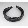 Black turban knot headband fabric covered head band grip teeth