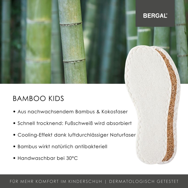BERGAL Bamboo Children's Airy Terry Cloth Sole for High Moisture