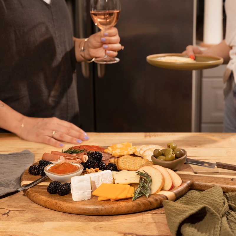Acacia Wood Cutting Board and Chopping Board with Handle for