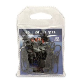 American Fishing Wire Interlock Snaps, Black Color, Size 5, 55 Pound Test, 24-Pieces
