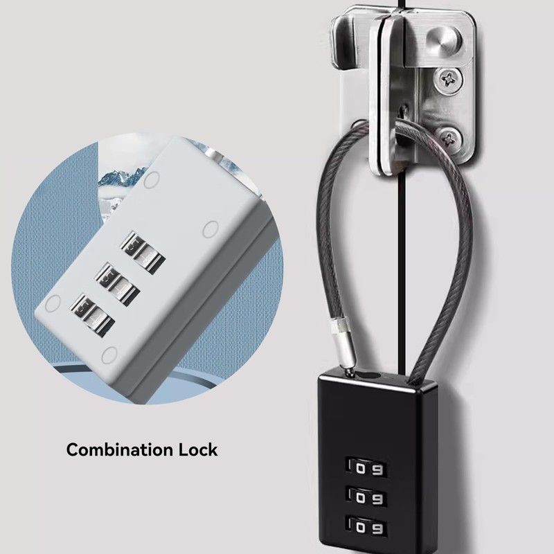 BHSTTNIXP 2 PCS Suitcase Locks,Travel Padlock with Code,Wire Rope Combination