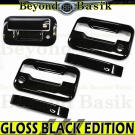 Torox 2004-2014 FORD F150 Std/Ext Cab GLOSS BLACK 2 Door Handle COVERS w/PSK+Tailgate