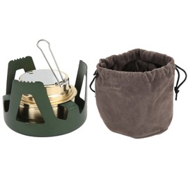 Portable Outdoor Picnic Stove Mini Spirit Burner for Outdoor Camping Hiking BackpackingBlack Green