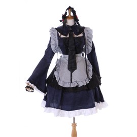 Kawaii-Story MN-226 Maid Maid Dress Black 8-Piece Cosplay Costume for Shizuku Kuroe More Than a Doll (XL)