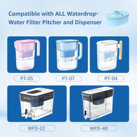 Alkaline Filters Replacement for All Waterdrop® Pitcher and Dispenser Filtration System, Fits Waterdrop® WD-PF-AL, Reduces PFOA/PFOS, Chlorine, Last Up to 100 Gallons (Pack of 1), Maxblue