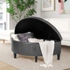 Joveco 43.5" Storage Bench Half Moon Tufted Ottoman with Rivet