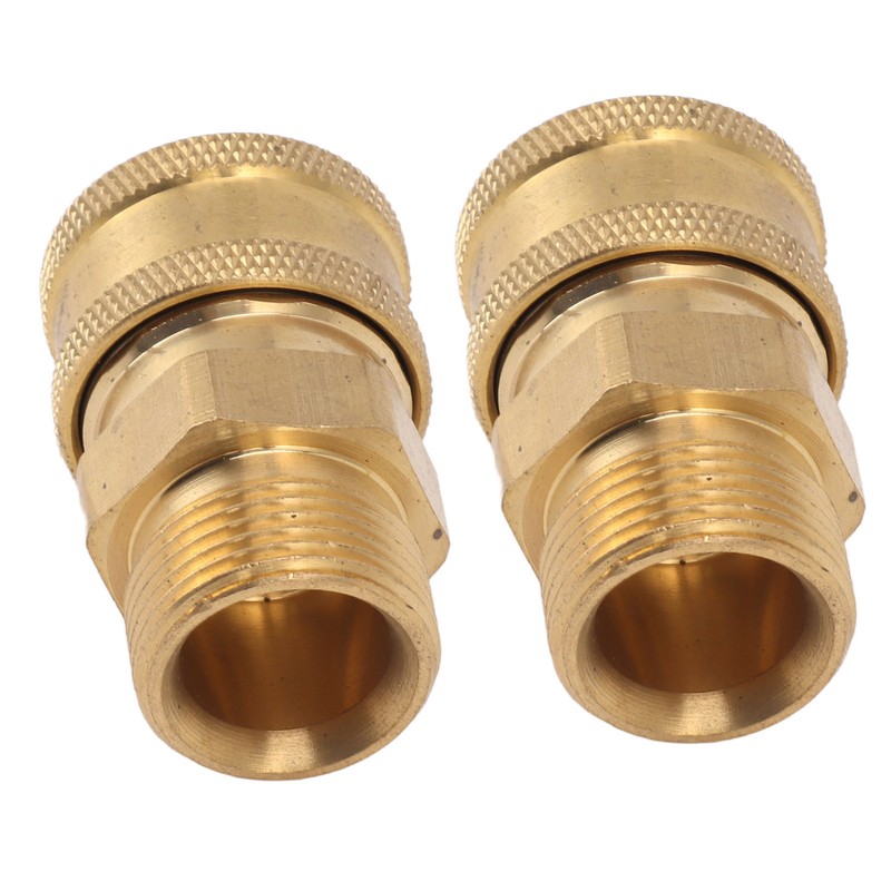 2Pcs Pure Copper M22 High Pressure Washer Fitting Adapter 3/8
