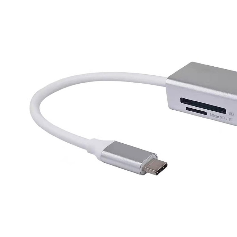 Equip 133480 Adapter USB-C/ 5-in-1 USB-C Multifunctional Adapter/HDMI/2xUSB3.0/SD/4K30Hz/0.15m/Silver