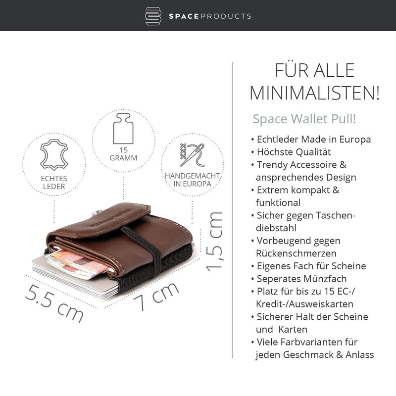 Small tiny practical wallet, 5,5cm x 7 cm, real leather