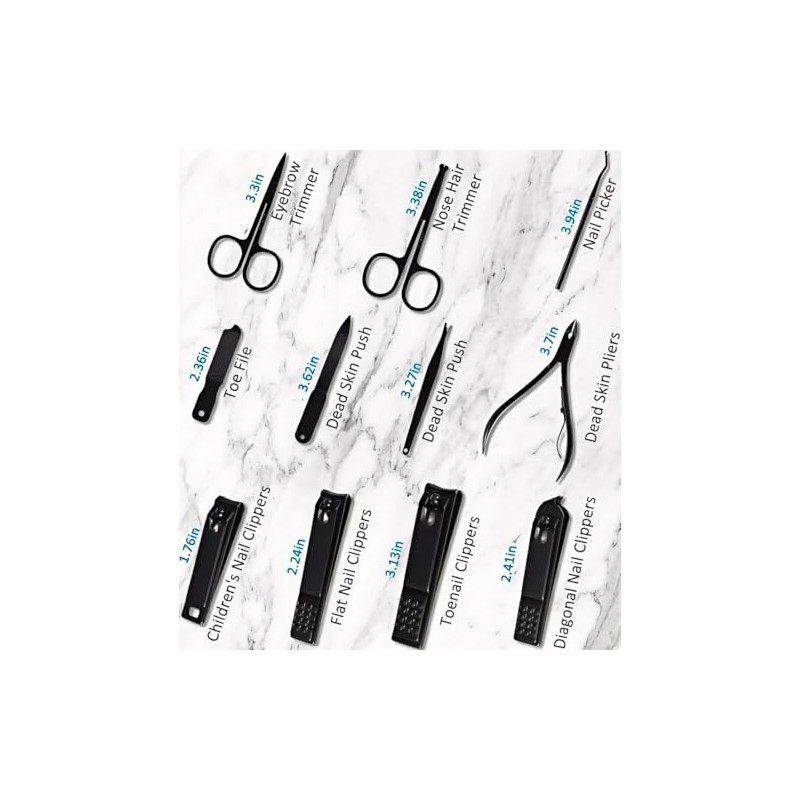 Juego de manicura profesional para cortaúñas, 26 piezas, kit de