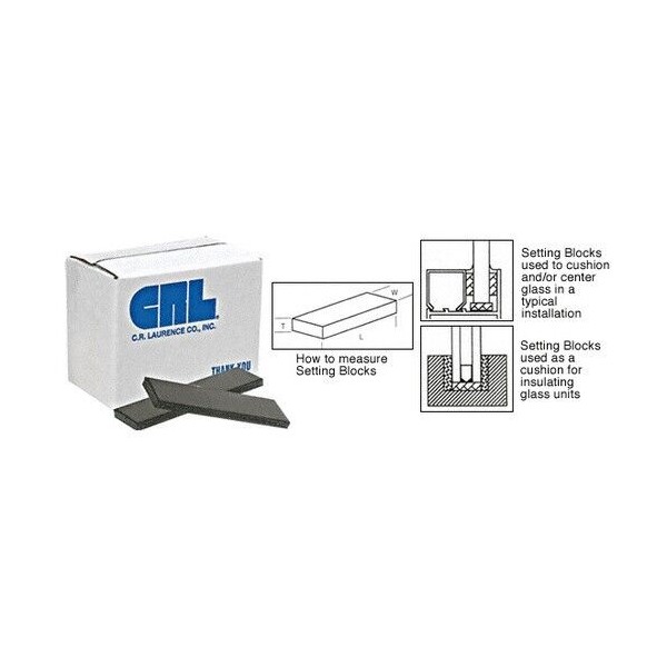 C.R. Laurence CRL 1/4" x 1/2" x 2" Neoprene Setting