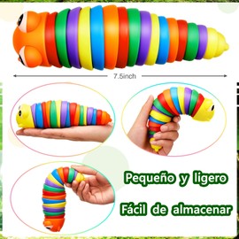 Juguete Sensorial para Relajarse, 2Pzs Juguetes Fidget Slug, Fidget Toy, Juguete Fidget Articulado 3D, Juguetes Sensoriales para Autismo, Regalos de Navidad para Niños y Adultos (Amarillo + Naranja)