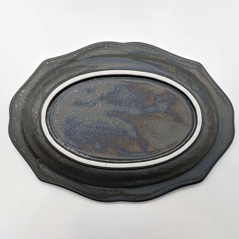 Utsuwa Roan 513-0020 Mino Ware Oval Plate, Approx. 9.8 x
