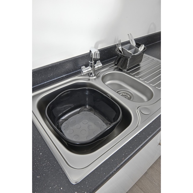 Addis Soft touch Washing Up Bowl, Black/Grey, 9L, 516437