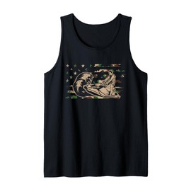 Jetski camouflage USA flag vintage art Tank Top