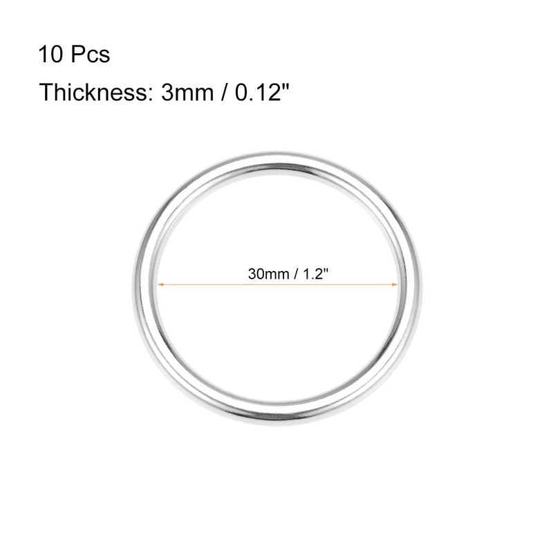 sourcing map O Ring Buckle 30mm(1.2") ID 3mm Thickness Zinc