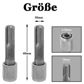 Bestgle Adapter SD Plus 6.35 mm 5 Piece Bit Holder SD Bit Adapter Drill Holder Hex Shank SDS Plus Adapter Bit SD Drill Bit Converter Round Shaft to Hexagonal Shank Adapter for Hammer Bits