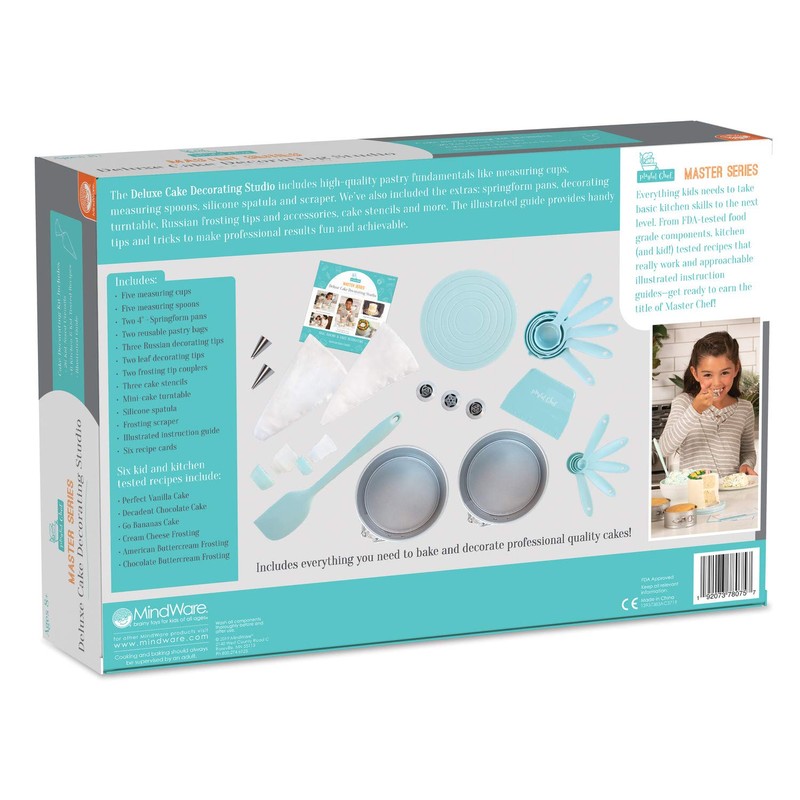 Playful Chef: Kids Cake Decorating Kit - Includes Pans, Reusable