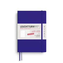 LEUCHTTURM1917 372626 Weekly Calendar & Notebook Medium (A5) 2026, 18 Months 07.2025-12.2026, Softcover, Ink, German
