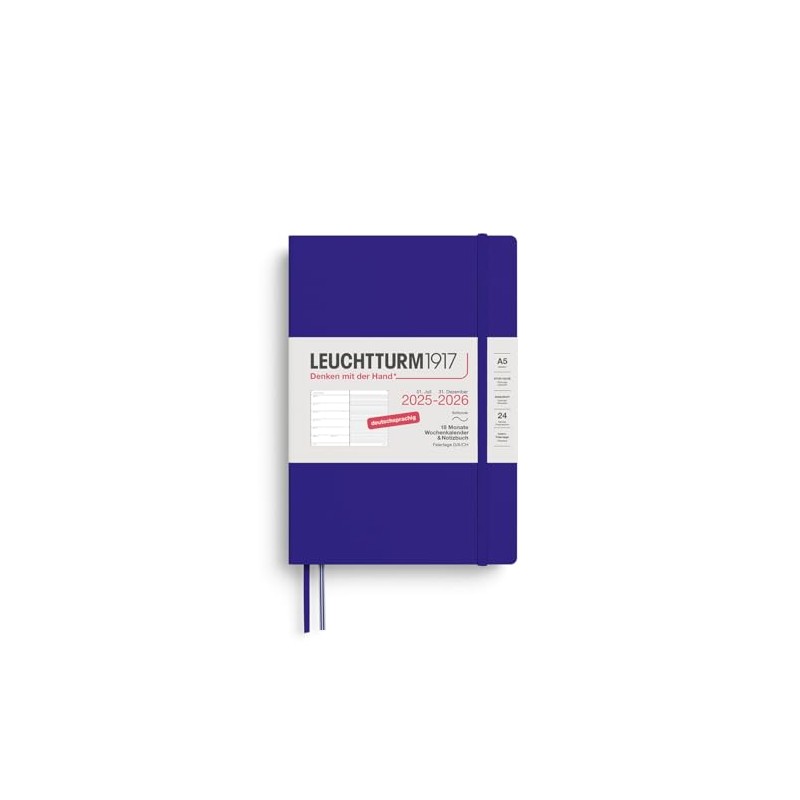 LEUCHTTURM1917 372626 Weekly Calendar & Notebook Medium (A5) 2026, 18