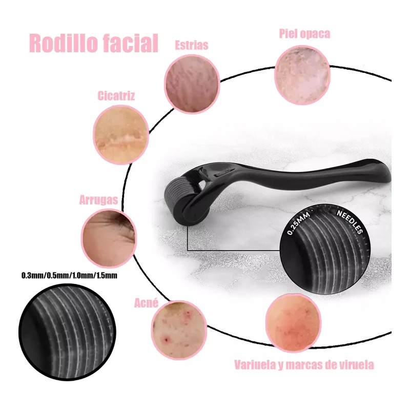 4pcs Dermaroller Facial Para Barba Titanio Produce Colágeno