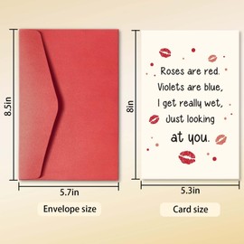 hvdler Raunchy Valentines Day Card for Men, Dirty Humor Love Card for Boyfriend, Husband Valentines Card, Rude Anniversary Card for Him, Funny Adult Humor Birthday Card