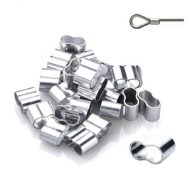 AzureRay Pack of 25 Rope Clamps 8 mm Professional Choke Clamps Aluminium Rustproof for Expander Rope 8 mm Tarpaulin Rope Rubber Rope