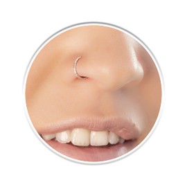 Fake Nose Ring 20 Gauge 925 Hammered Silver - Faux Nose Hoop No Piercing Needed - Clip On Nose Jewelry