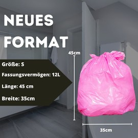 90 bathroom waste bags, pink rubbish bags, perfumed bin bags for bathroom waste bins, plastic rubbish bags, small bin bags, 35 x 45 cm (90)