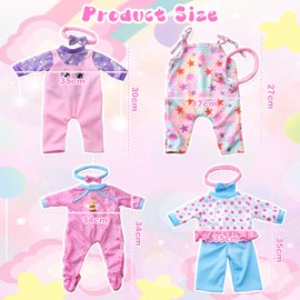 Dolls Clothes for 16-18 Inch Dolls, 4-Telling Fashionable Doll Clothes, Cute Patterned Doll Clothes in Spring and Autumn Style with Headpiece, Little Girls