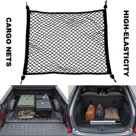 Truck Bed Cargo Net Organizer for Light Loads – Highly Elastic Polyester Mesh for Daily Pickup Truck Storage