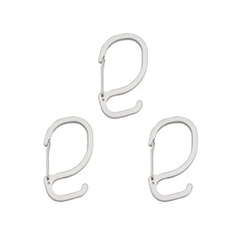 S Shaped Hook, Silver, Shedding Prevention, S-Shaped Hook, Size (Total Length: 3.5 inches (9 cm), Large Opening: 1.3 inches (3.3 cm), S-Hook Carabiner, Universal Hook, Rust Prevention, Wall, Anti-Slip, Bath, Storage, S Can, Small Accessories, Closet, Kit