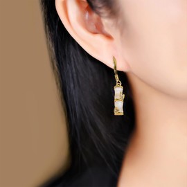 Jade Earrings for Women Natural Hetian Jade Earrings Light Green Jade Bamboo Earrings Dainty Chinese Style Earrings Bamboo Stud Earrings Gifts for Girls
