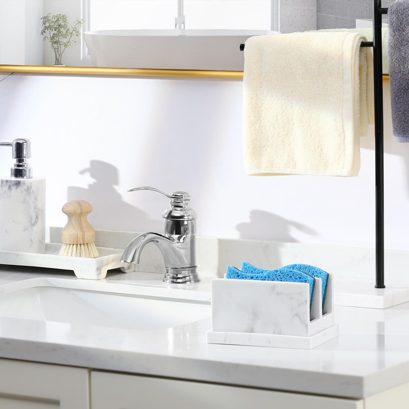 Luxspire Kitchen Sponge Holder, Dish Sponge Holder with with Drain