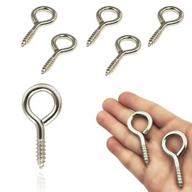 TSBSHum 1/4 Eye Bolts Screw in,6 Pack Eye Screws for Wood,Heavy Duty Eye Hooks Screw Made of Premium Steel,for Hanging Plants,Shade Sails and Bird Feeders Indoors and Outdoors (6)