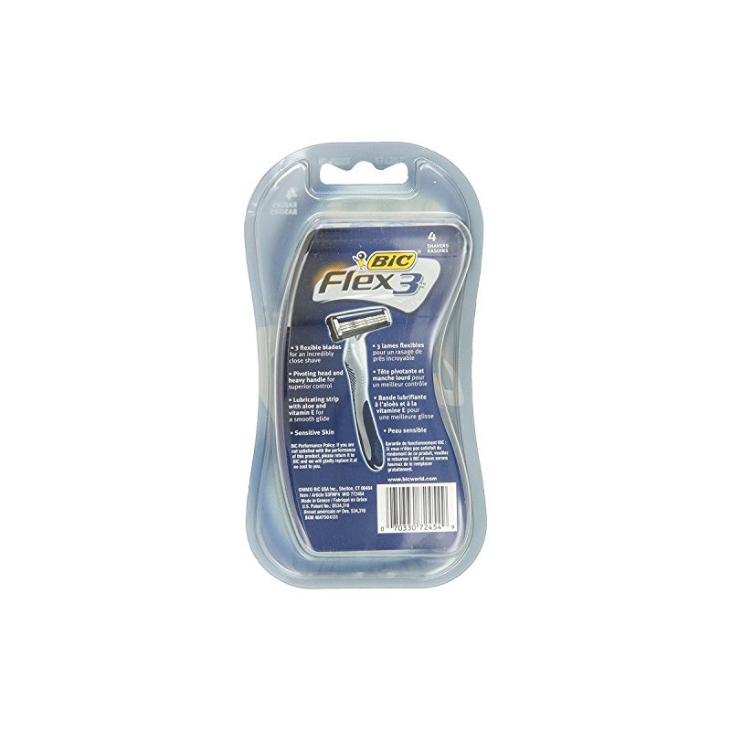 Bic Flex 3 afeitadora para hombre, 4 unidades (2 paquetes)