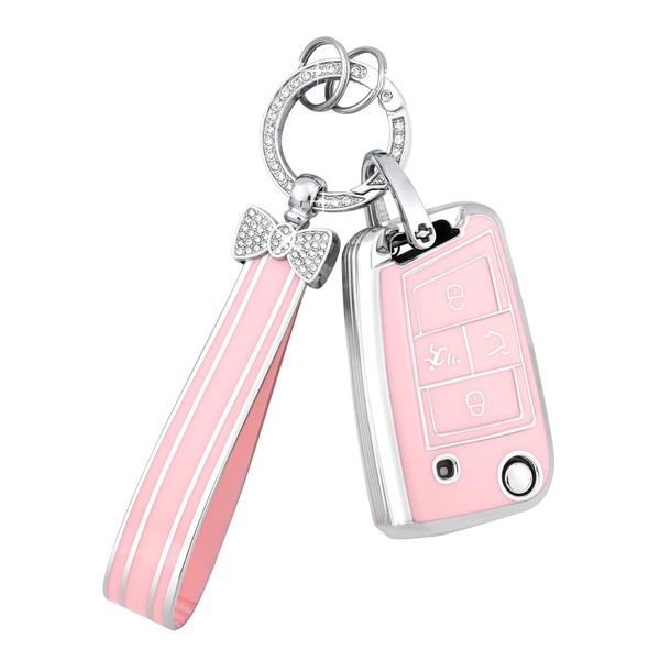 PIFOOG Key Fob Cover for Volkswagen VW Tiguan Jetta Golf