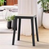 LeisureMod Tresse Stackable Square Plastic Dining Stool with Wicker Top