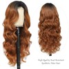 iluadme Ombre Brown Wig For Women 28 Inch Long Wavy