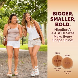 NIPPLLURE Reusable Sticky Adhesive Nipple Covers for Women – Silicone Petals with Travel Box, (Fits D+ Cups)