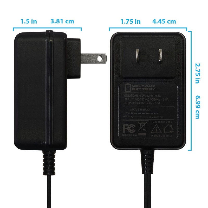 Mighty Max Battery ML-AC612 6V/12V Charger for 6V 7AH Compatible