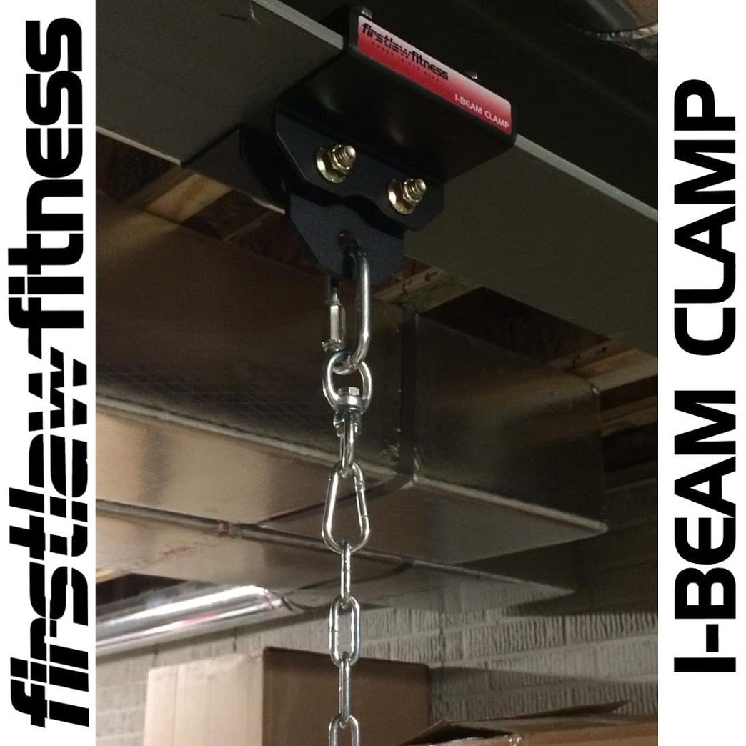 Firstlaw Fitness 1000 LBS I-Beam Clamp - (3.0" to 3.75" Wide I-Beam) - for - Climbing Ropes - Heavy Bags - Gymnastic Rings - Made in The USA