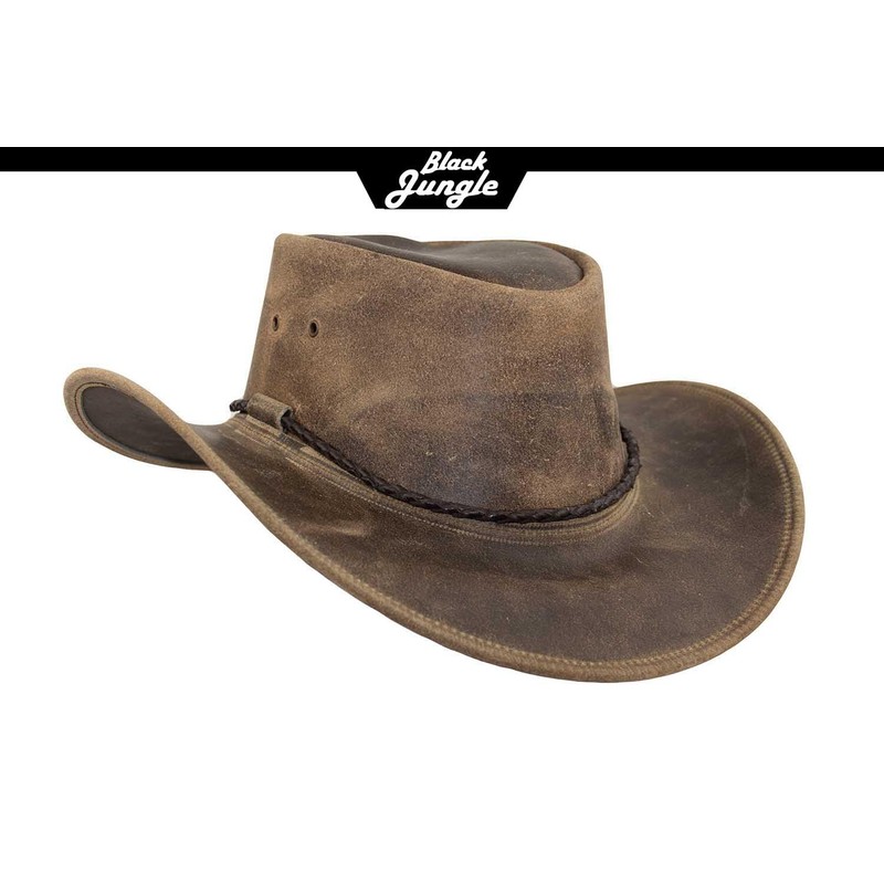 Black Jungle Kimbolton Leather Western Hat Australia Cowboy Hat, charcoal