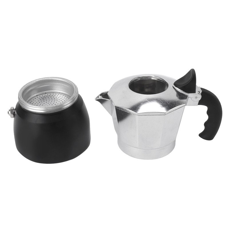 Moka Pot with Double Valve 150ML octagonal Aluminum Moka Stovetop