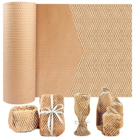 YIJUHOU Honeycomb Packing Paper Wrap: 15"x200' Packing Paper Substitute Alternative to Bubble Wrap for Moving Shipping - Eco Friendly Packaging Material Wrap Protective Roll Brown