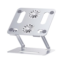 Mobestech 17.3 Inch Aluminum Alloy Dual Fan Cooling Pad Laptop Cooling Stand Adjustable Height for Laptop Desk