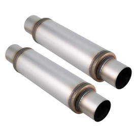 Piclafe 3 Inch Exhaust Muffler, 3" Inlet/Outlet 20" Overall Length Resonator, Stainless Steel Straight Through Design Performance Muffler, 2 PCS