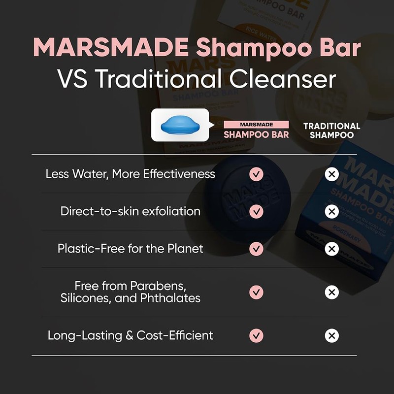 MARS MADE Rosemary Shampoo Bar 2.0 - Hydrating & Moisturizing